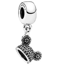 Charm colgante cabeza Mickey plata oxidada