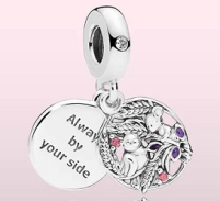 Charm colgante placas sirena y frase Always By Your Side