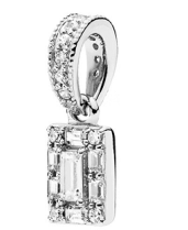 Charm colgante rectángulo circonias baguette