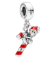 Charm colgante Mickey Mouse bastón navideño
