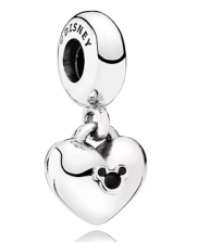 [P705] Charm colgante corazón Disney Mickey grabado