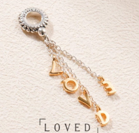 Charm colgante cadenas con dijes dorados geométricos