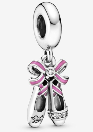 Charm colgante zapatillas de ballet moño rosa