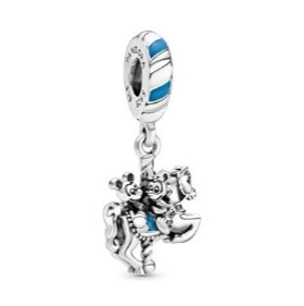Charm colgante caballito de carrusel esmalte azul