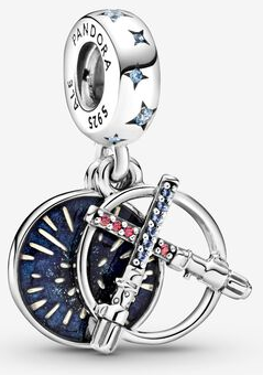 [P735] Charm colgante varita mágica y disco estelar Harry Potter