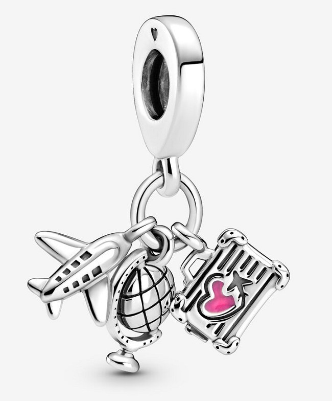 Charm colgante racimo viaje avión globo y maleta