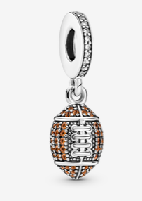 Charm colgante balón de fútbol americano pavé naranja Pandora