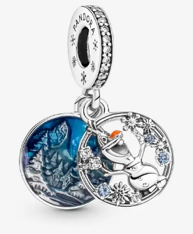 Charm colgante doble Olaf Frozen con nieve Pandora