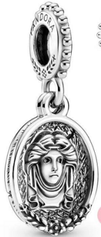 Charm colgante medallón rostro diosa griega Pandora
