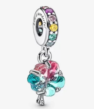 Charm colgante racimo de globos cristal multicolor Pandora