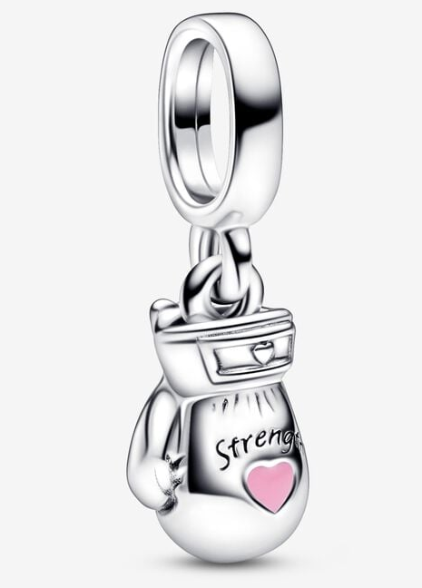 Charm colgante guante de boxeo Strength corazón rosa