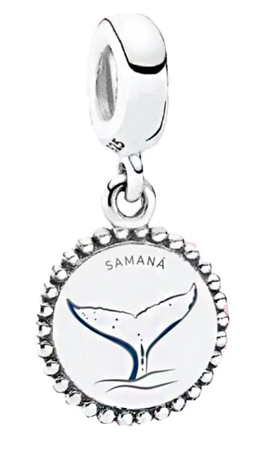 Charm colgante Samaná cola de ballena esmalte blanco