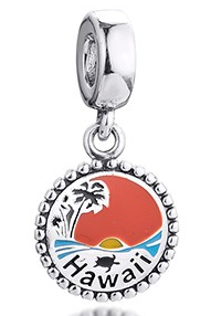 Charm colgante Hawaii palmeras y atardecer