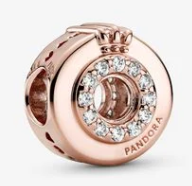 [CH2] Charm Pandora medallón Signature oro rosa