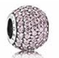 Charm Pandora bola pavé circonias rosa pálido