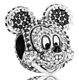 Charm Pandora Disney Mickey pavé circonias negras y blancas