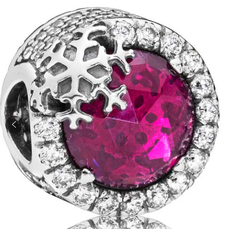 Charm Pandora Copo de Nieve Circonia Fucsia