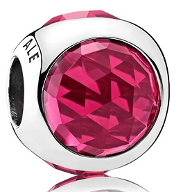 Charm Pandora cristal facetado fucsia