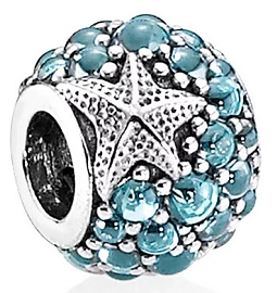 Charm Pandora Estrella de Mar sobre Cuentas Turquesa