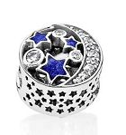Charm Pandora luna y estrellas esmalte azul