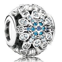 Charm Pandora copo de nieve azul degradado