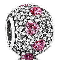 Charm Pandora Pavé Circonias Rosas y Blancas