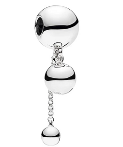 Charm colgante esferas graduadas circonias plata