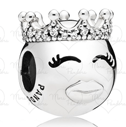 Charm Rostro con Guiño y Corona Pavé