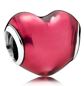 [CH154] Charm corazón esmalte translúcido fucsia