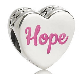 Charm Pandora Corazón Hope Esmalte Rosa