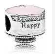 Charm Pandora Happy Esmalte Rosa Bordes Perlados