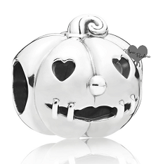 Charm Pandora Calabaza Halloween Ojos Corazón