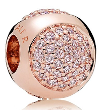 Charm Pandora Bola Pavé Circonias Baño Oro Rosa
