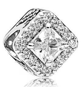 Charm Pandora Halo Cuadrado Circonia Central