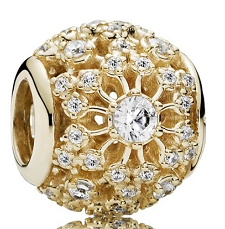 Charm Pandora Bola Pavé Circonias Baño Dorado