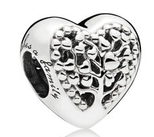 Charm Pandora corazón árbol familiar