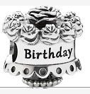 Charm Pandora pastel Birthday con rosas