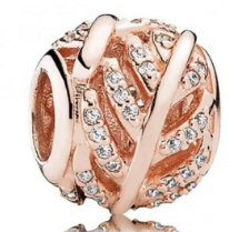 Charm esfera calada pavé baño oro rosa Pandora