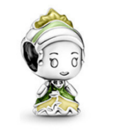 Charm figura princesa vestido verde y dorado Pandora