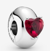 Charm corazón circonia roja talla corazón Pandora