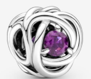 Charm nudo infinito circonia púrpura