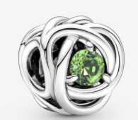 Charm nudo infinito circonia verde