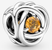 Charm nudo infinito circonia ámbar