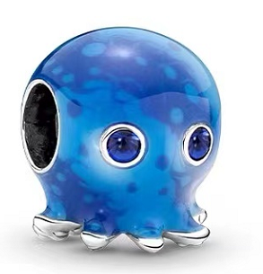 Charm pulpo cristal azul jaspeado