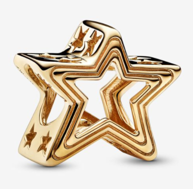 Charm estrella silueta baño dorado