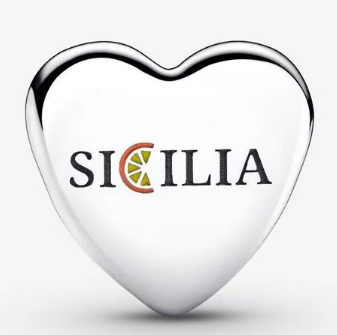Charm corazón Sicilia rodaja de naranja