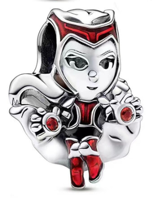 Charm figura heroica capa esmalte rojo