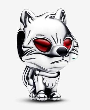 Charm lobo plata ojos rojos