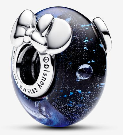 [CH339] Charm Disney Minnie lazo cristal Murano galaxia