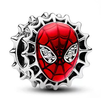 [CH342] Charm Marvel Spider-Man máscara esmalte rojo